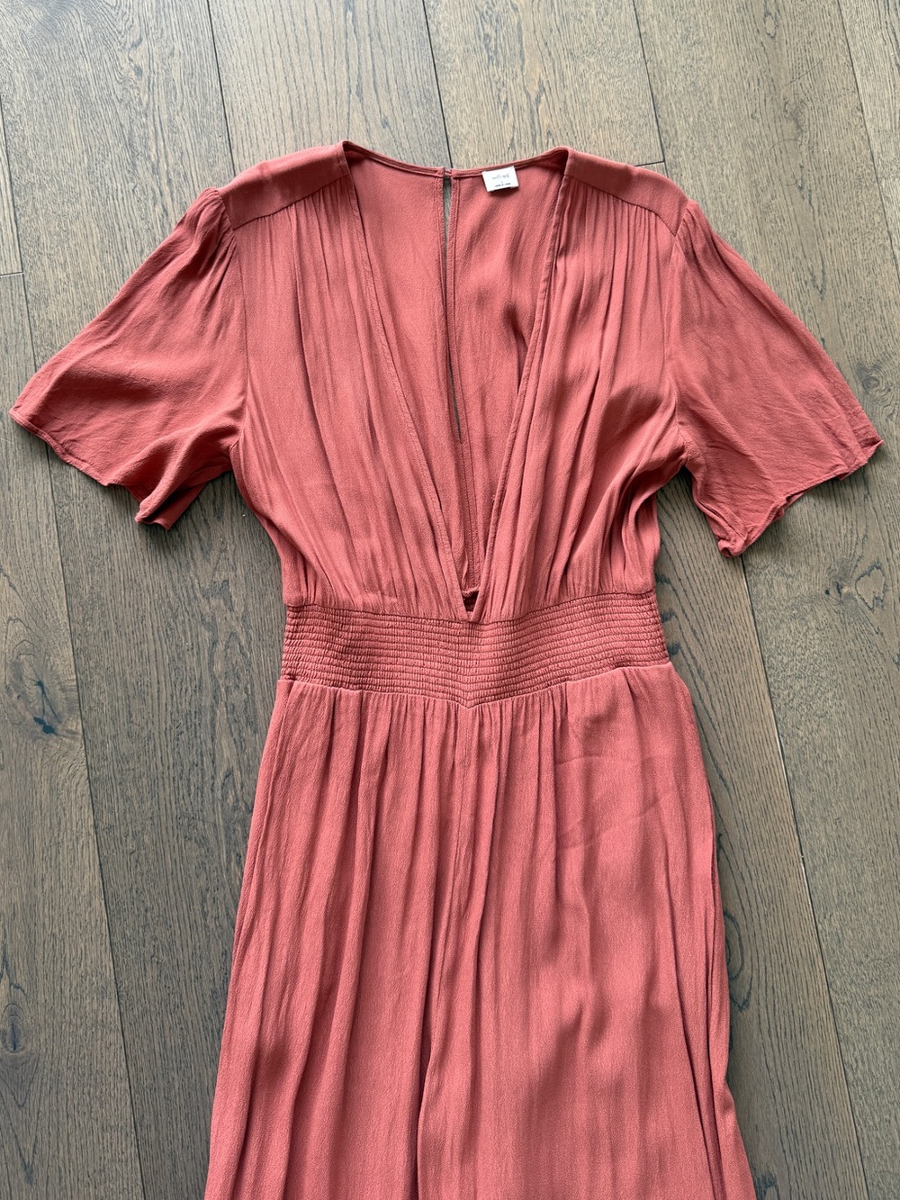 Wilfred Rust Red V-Neck Short Sleeve Jumpsuit - Picture 6 of 8